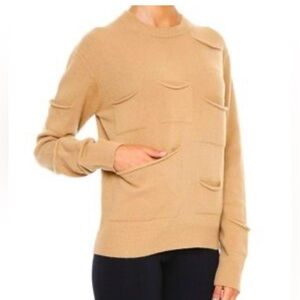 JW Anderson Camel Wool Cashmere Multi-Pocket Sweater | Designer Knit | Size S